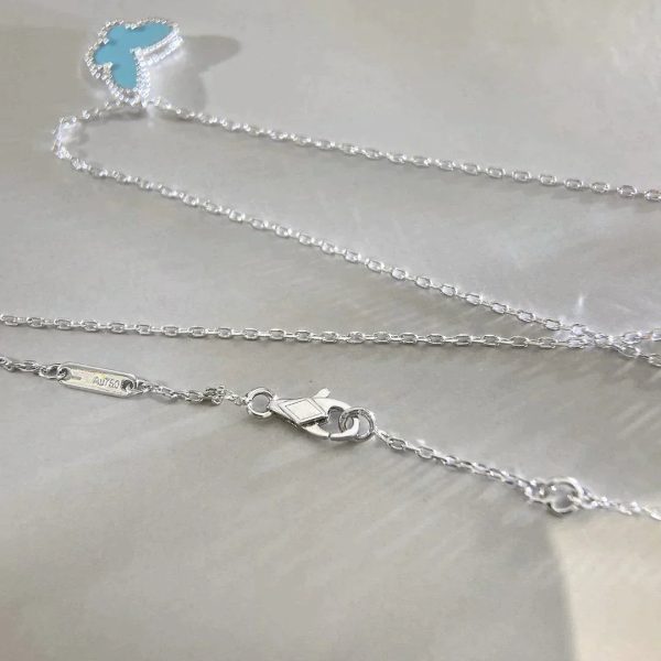 Butterfly Pendant Silver Turquoise Necklace